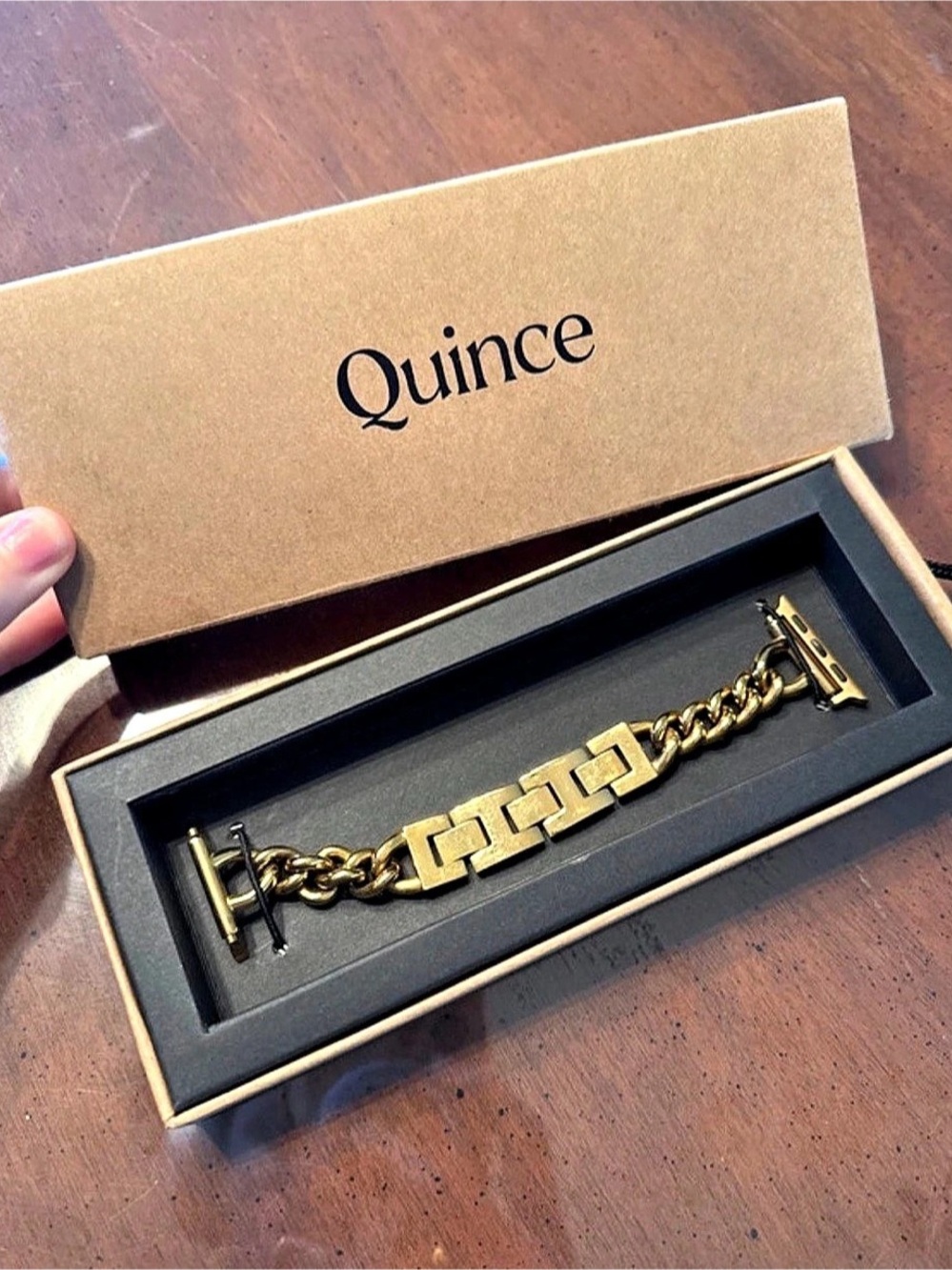 Quince Stainless Steel Chain Link Smartwatch Band Gold 42mm